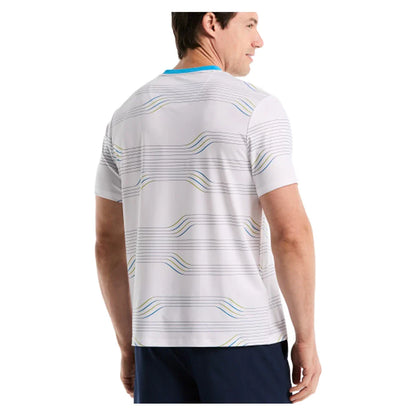 Men's Linear Block Tennis Crew Bright White