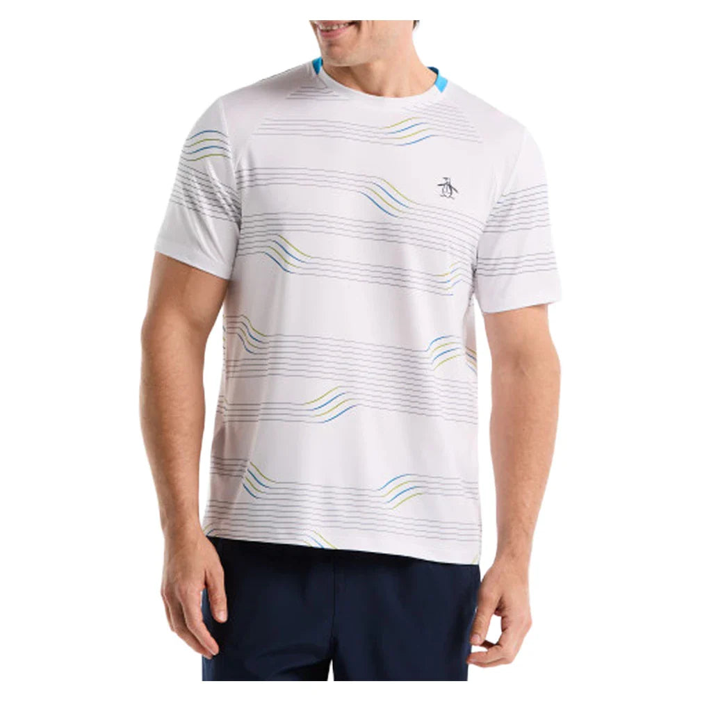 Men's Linear Block Tennis Crew Bright White-Apparel-Penguin-118 Bright White-S, [current_file_name-Tennis Express
