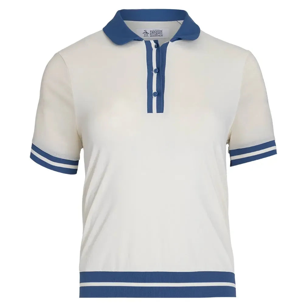 Women's Short Sleeve Waist Length Tennis Polo Silver Birch-Apparel-Penguin-OGKFF0C2-283F25-Tennis Express