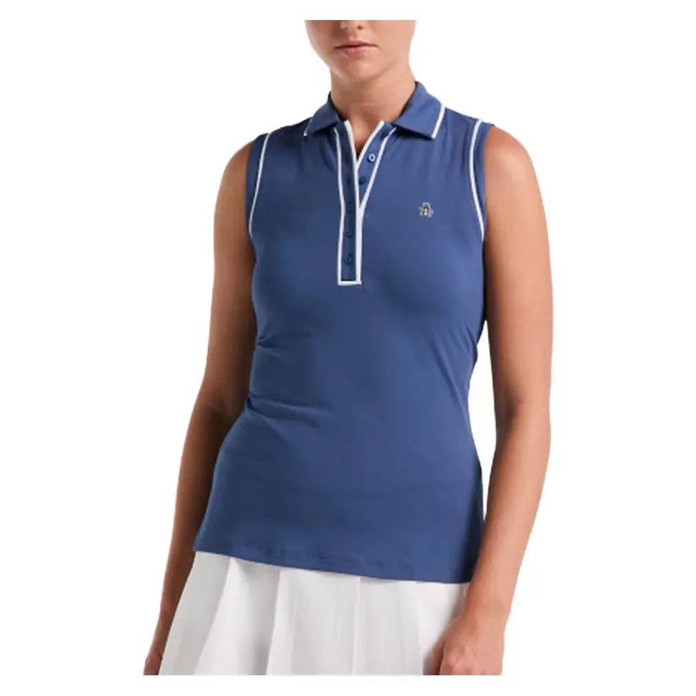 Women's Sleeveless Veronica Tennis Polo True Navy-Apparel-Penguin-OGKSE047-416F25-Tennis Express