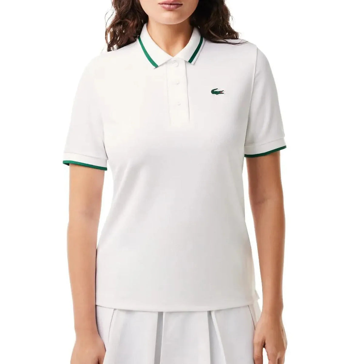 Women's Pique Tennis Polo with Contrast Stripped Collar-Apparel-Lacoste-PF0965-737U24-Tennis Express