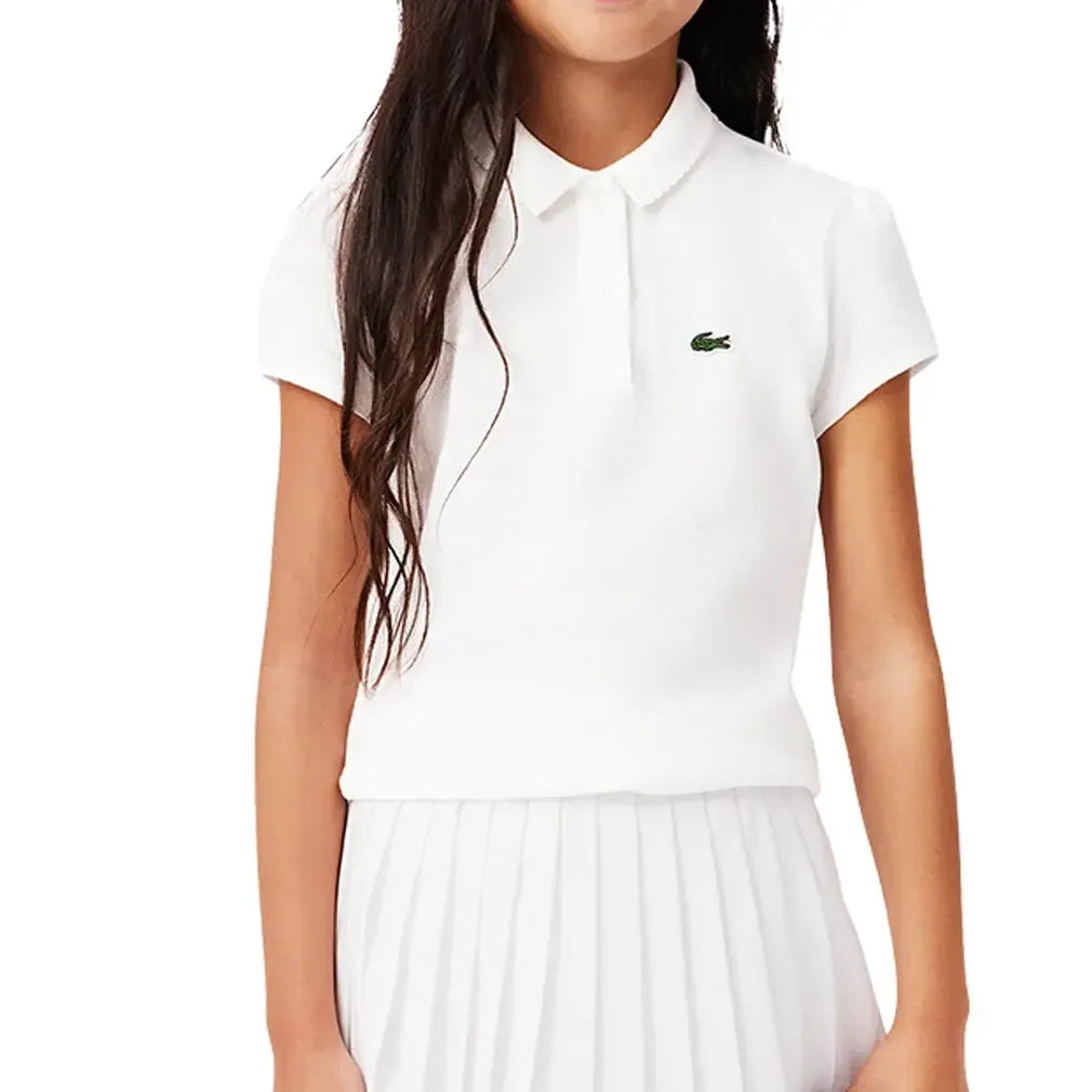 Girls' Scallop Tennis Polo-Apparel-Lacoste-PJ3594-S25-001-Tennis Express