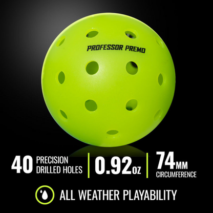 Professor Pickleball Outdoor Balls PREMO40 | Pro-Grade