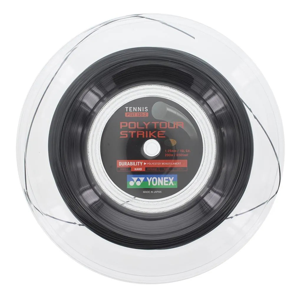 POLYTOUR STRIKE Tennis String Reel Black-Strings-Yonex-PTGSTBKR-Tennis Express