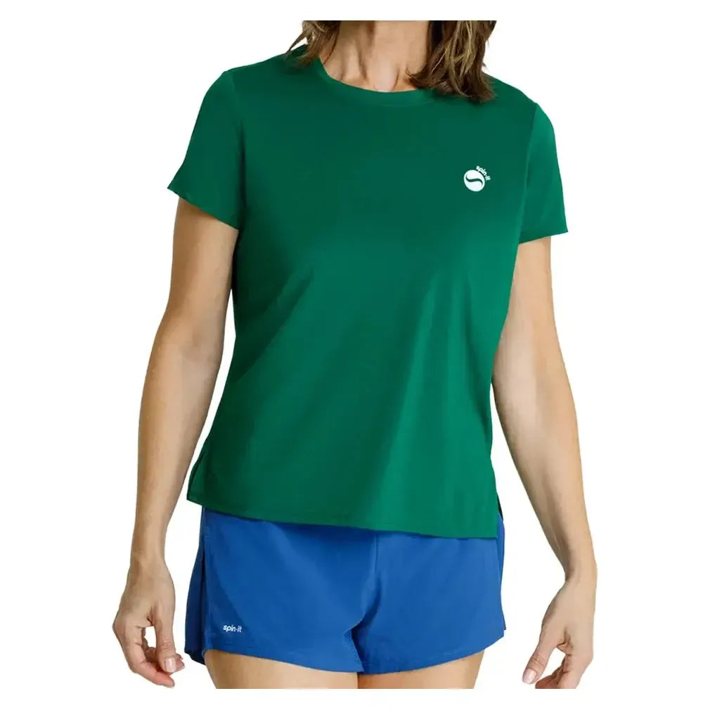 Women's Bijou Boxy Short Sleeve Pickleball Top-Apparel-Spin-It-PX3164-U25-Green-Tennis Express