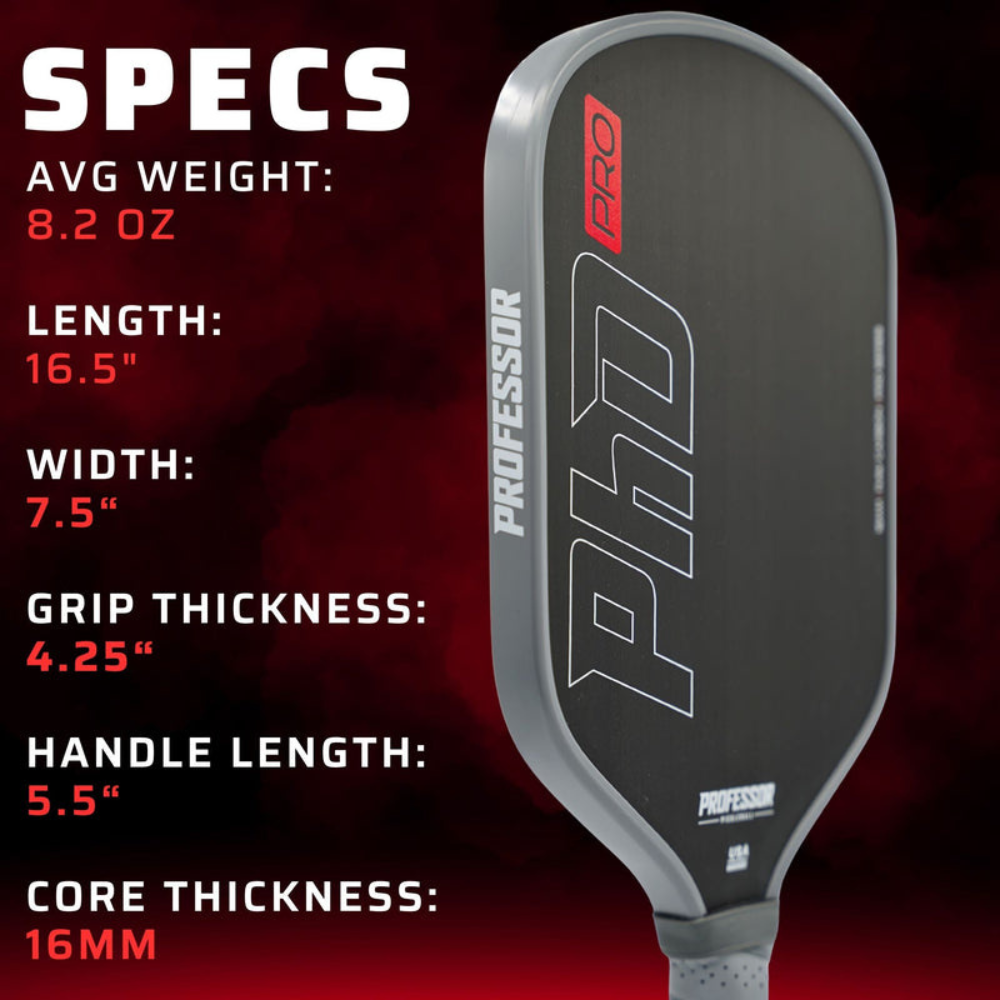 Professor Pickleball Paddle PhD PRO 16mm w/ Paddle Cover
