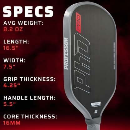 Professor Pickleball Paddle PhD PRO 16mm w/ Paddle Cover
