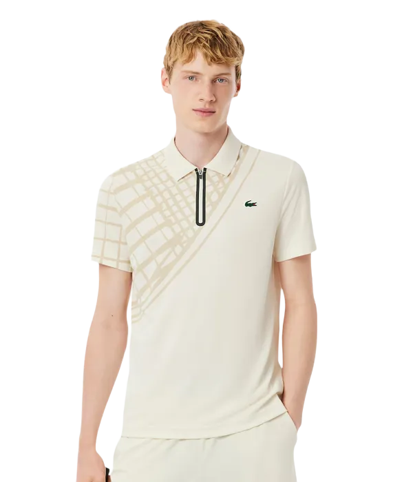 Polo Lacoste Ultra Dry White Roto 2025