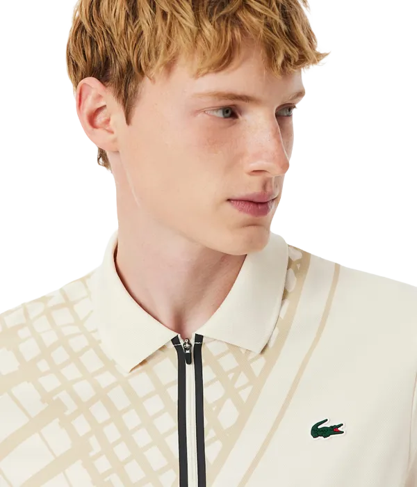 Polo Lacoste Ultra Dry White Roto 2025