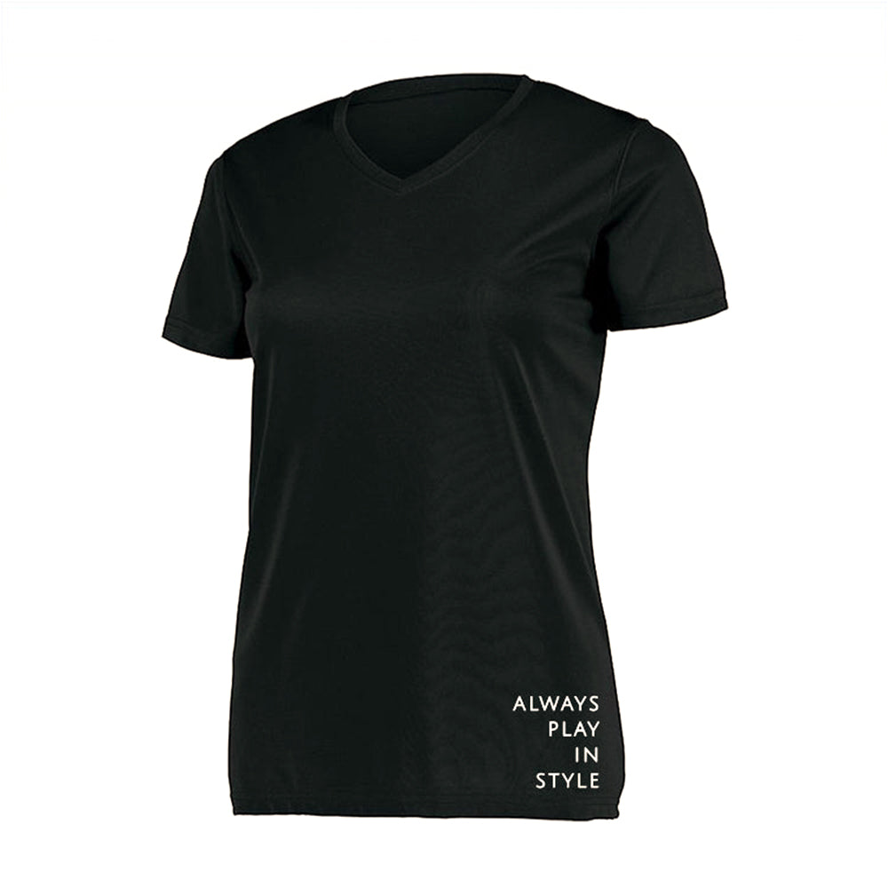 Picckleball Bella Short Sleeve V-neck Tee Black