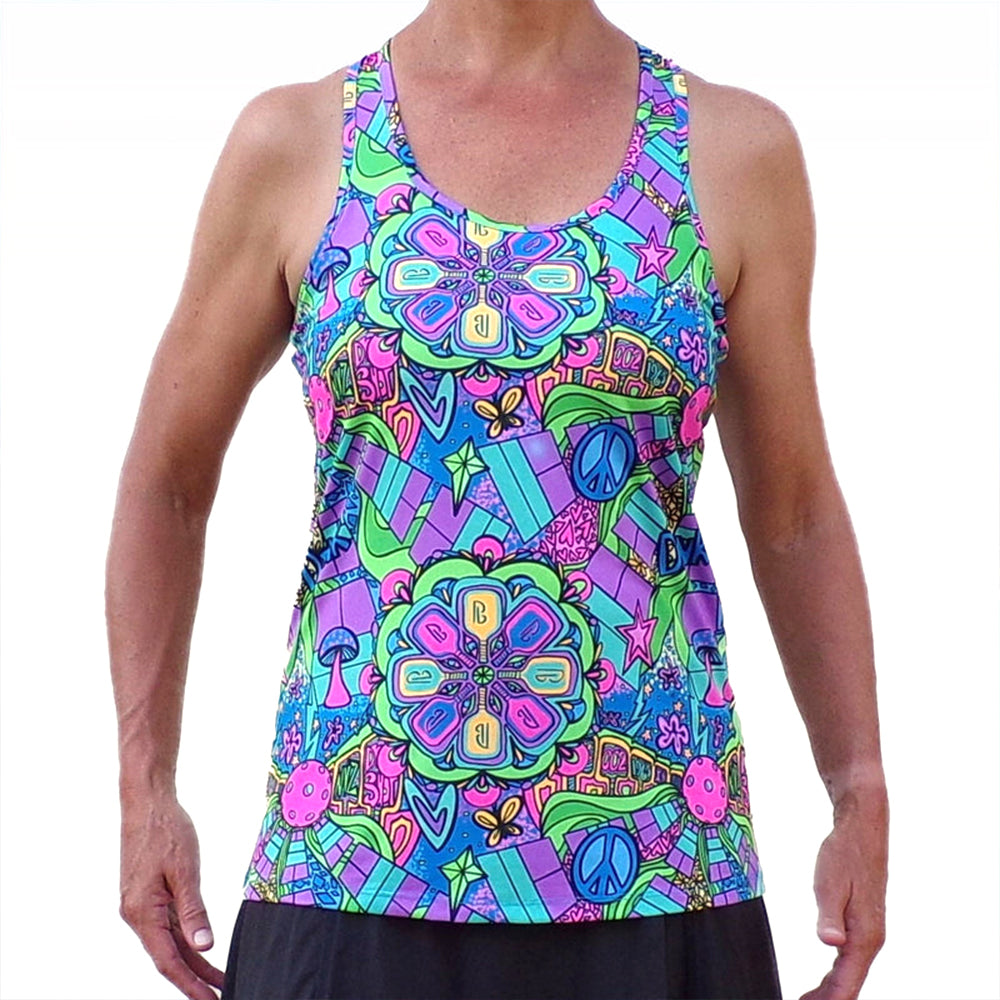 Picckleball Bella Racerback Tank Groovy