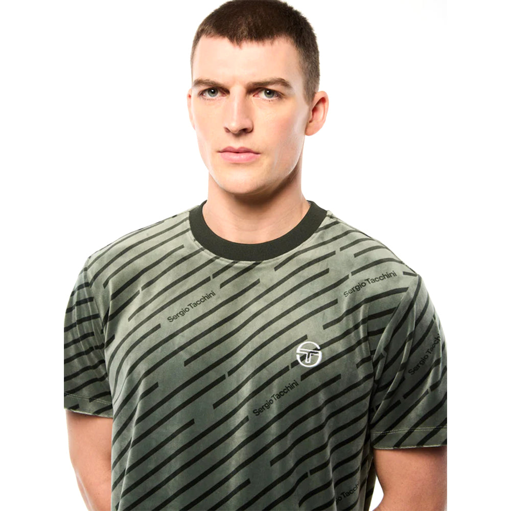 Sergio Tacchini Obliquo Velour Shirt | Agave Green