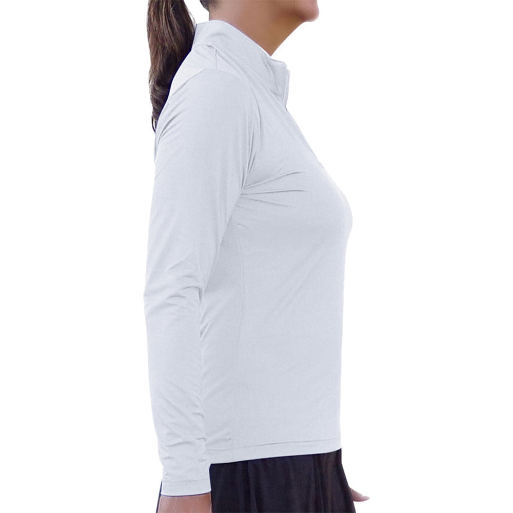 Picckleball Bella 1/4 Zip Long Sleeve Classic White