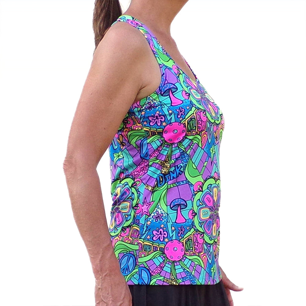 Picckleball Bella Racerback Tank Groovy