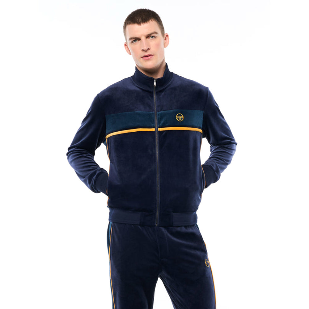 Sergio Tacchini Forato Velour Track Jacket | Maritime Blue