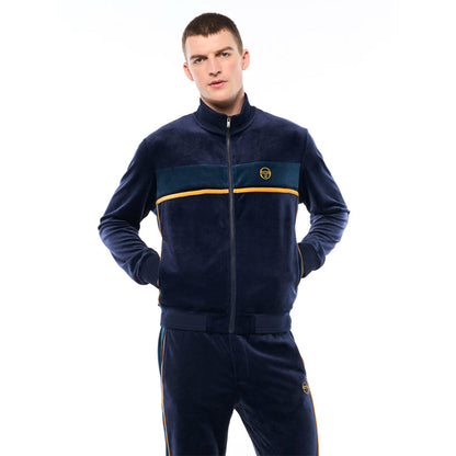 Sergio Tacchini Forato Velour Track Jacket | Maritime Blue