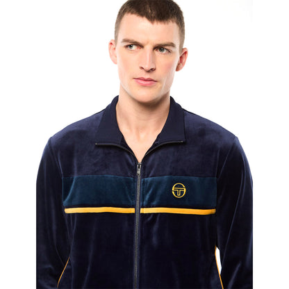 Sergio Tacchini Forato Velour Track Jacket | Maritime Blue