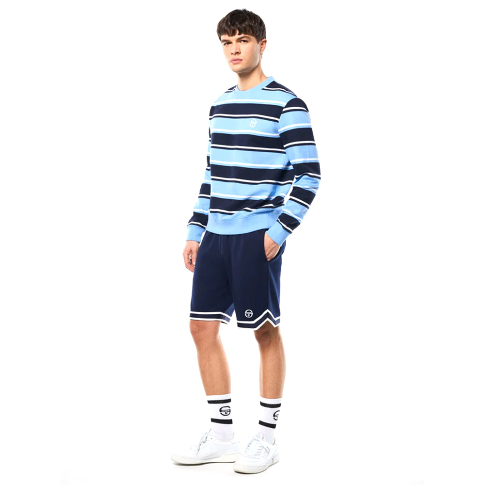 Sergio Tacchini Strisce Stripe Crewneck | Maritime Blue