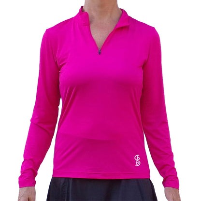 Picckleball Bella 1/4 Zip Long Sleeve Pink