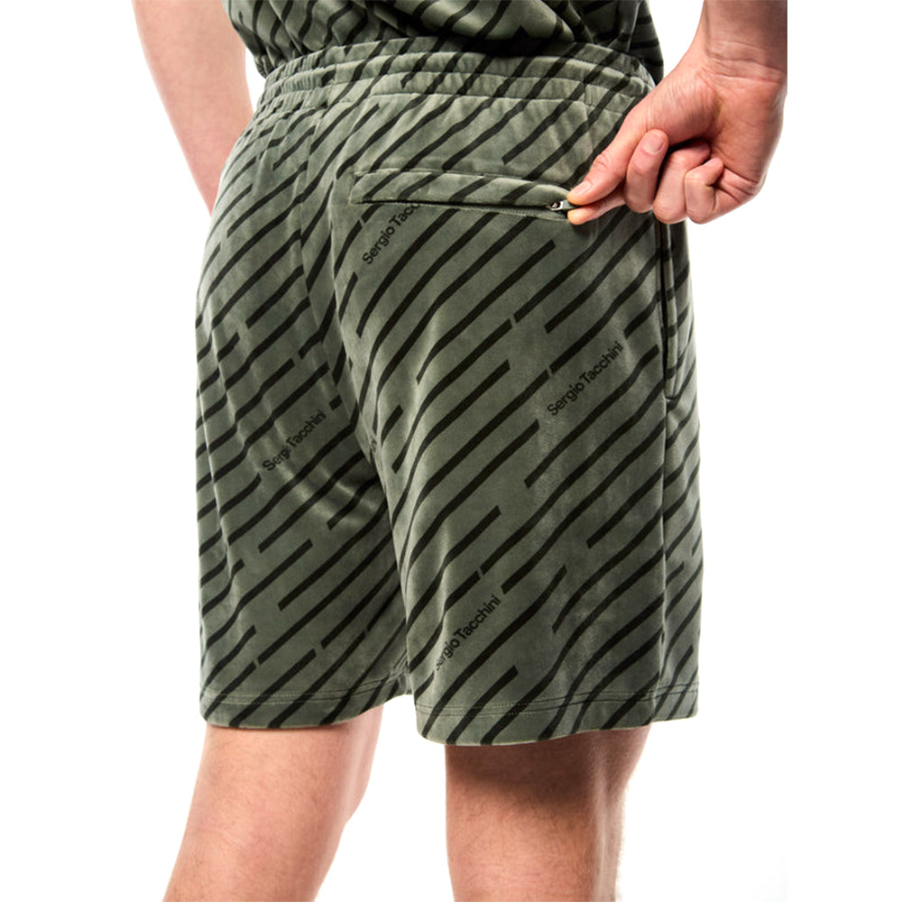 Sergio Tacchini Obliquo Velour Short | Agave Green