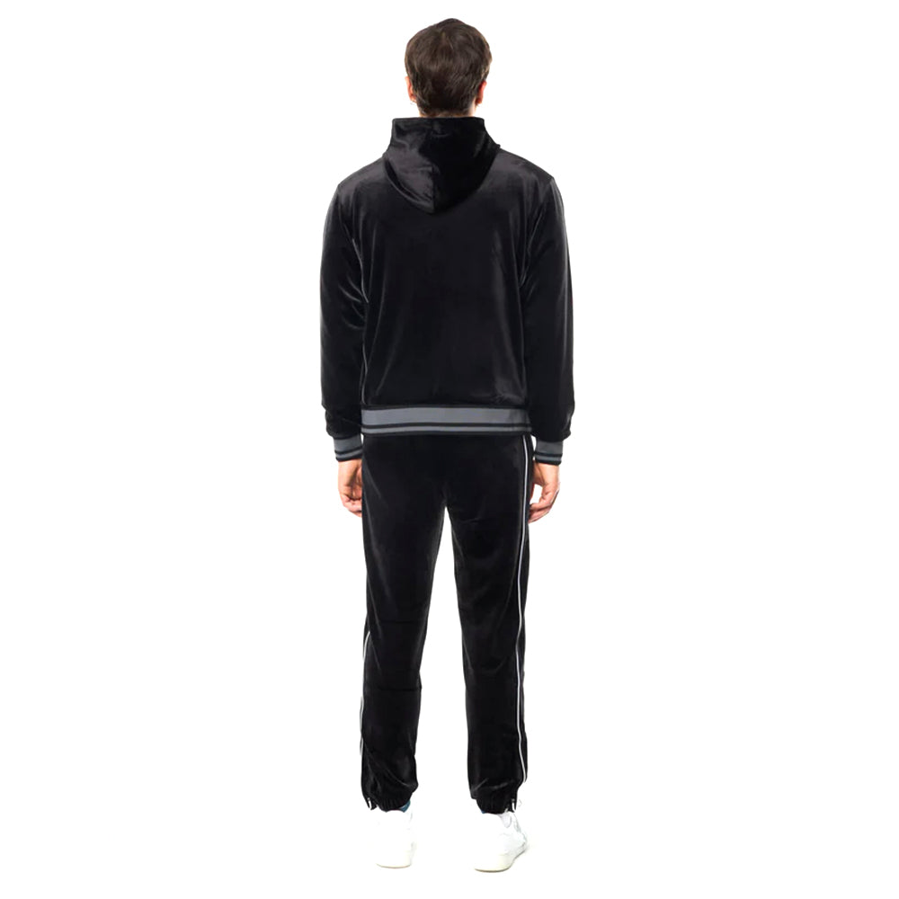 Sergio Tacchini Viaggioa Reversible Velour Track Jacket | Black Beauty