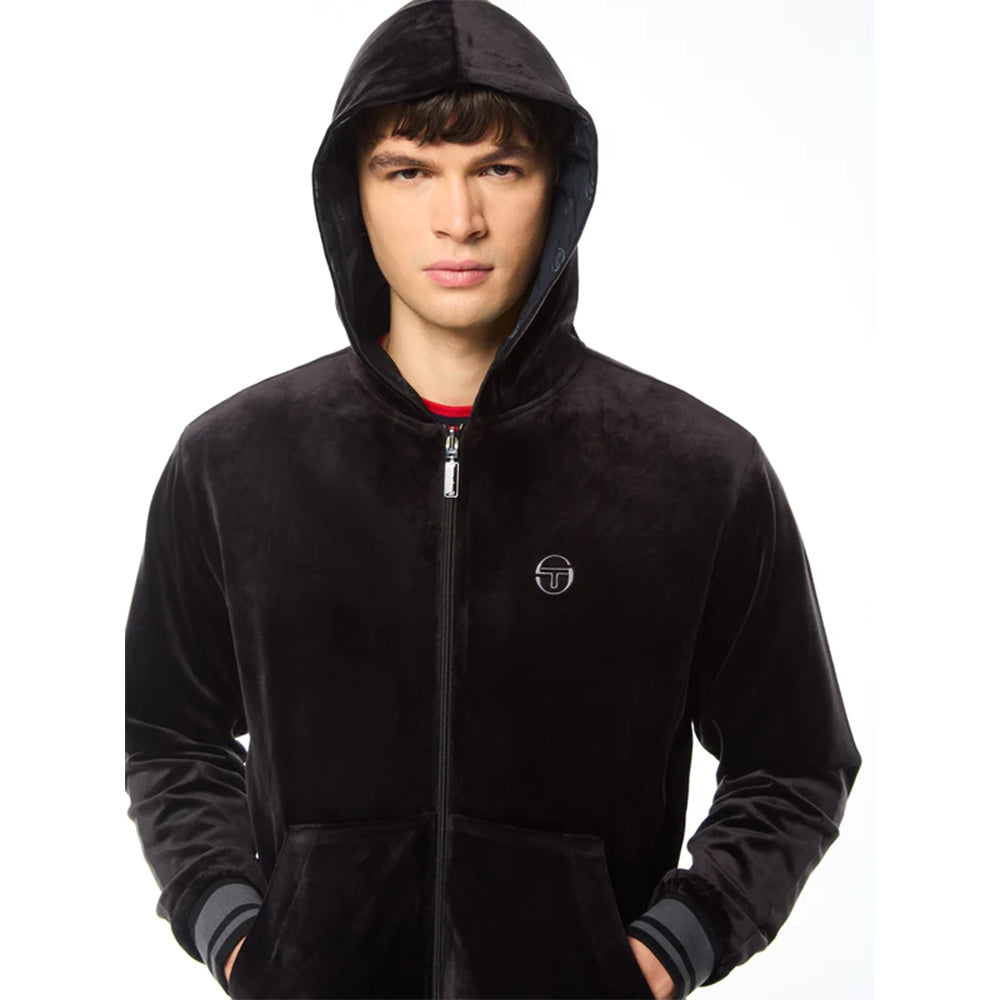 Sergio Tacchini Viaggioa Reversible Velour Track Jacket | Black Beauty