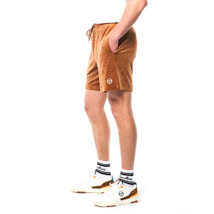 Sergio Tacchini Bandiera Debossed Velour Short | Sugar Almond