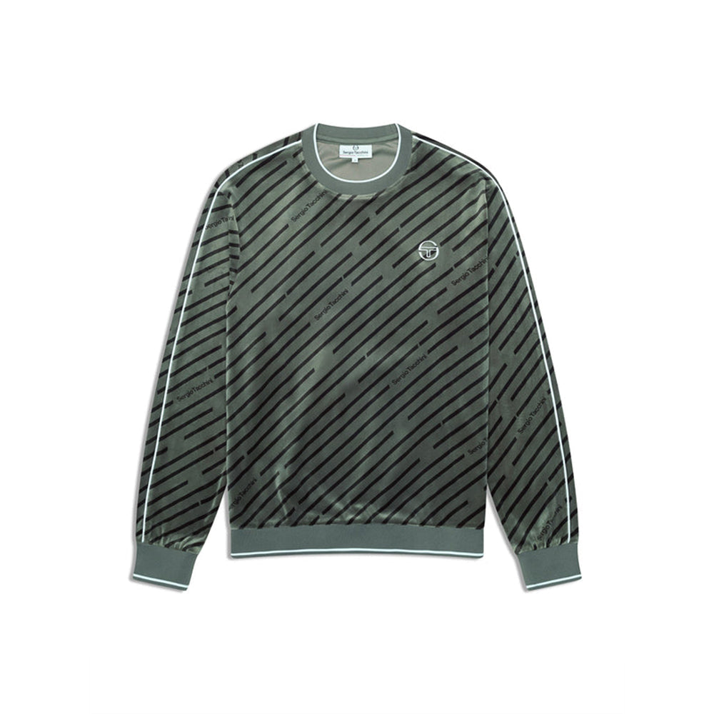 Sergio Tacchini Obliquo Velour Crewneck | Agave Green