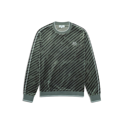 Sergio Tacchini Obliquo Velour Crewneck | Agave Green
