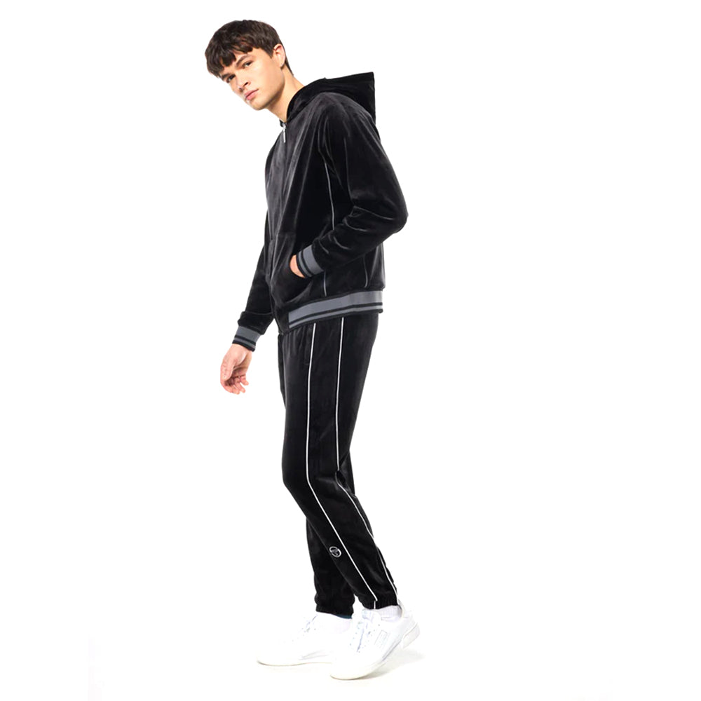 Sergio Tacchini Viaggioa Reversible Velour Track Jacket | Black Beauty