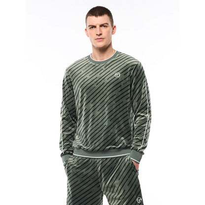 Sergio Tacchini Obliquo Velour Crewneck | Agave Green
