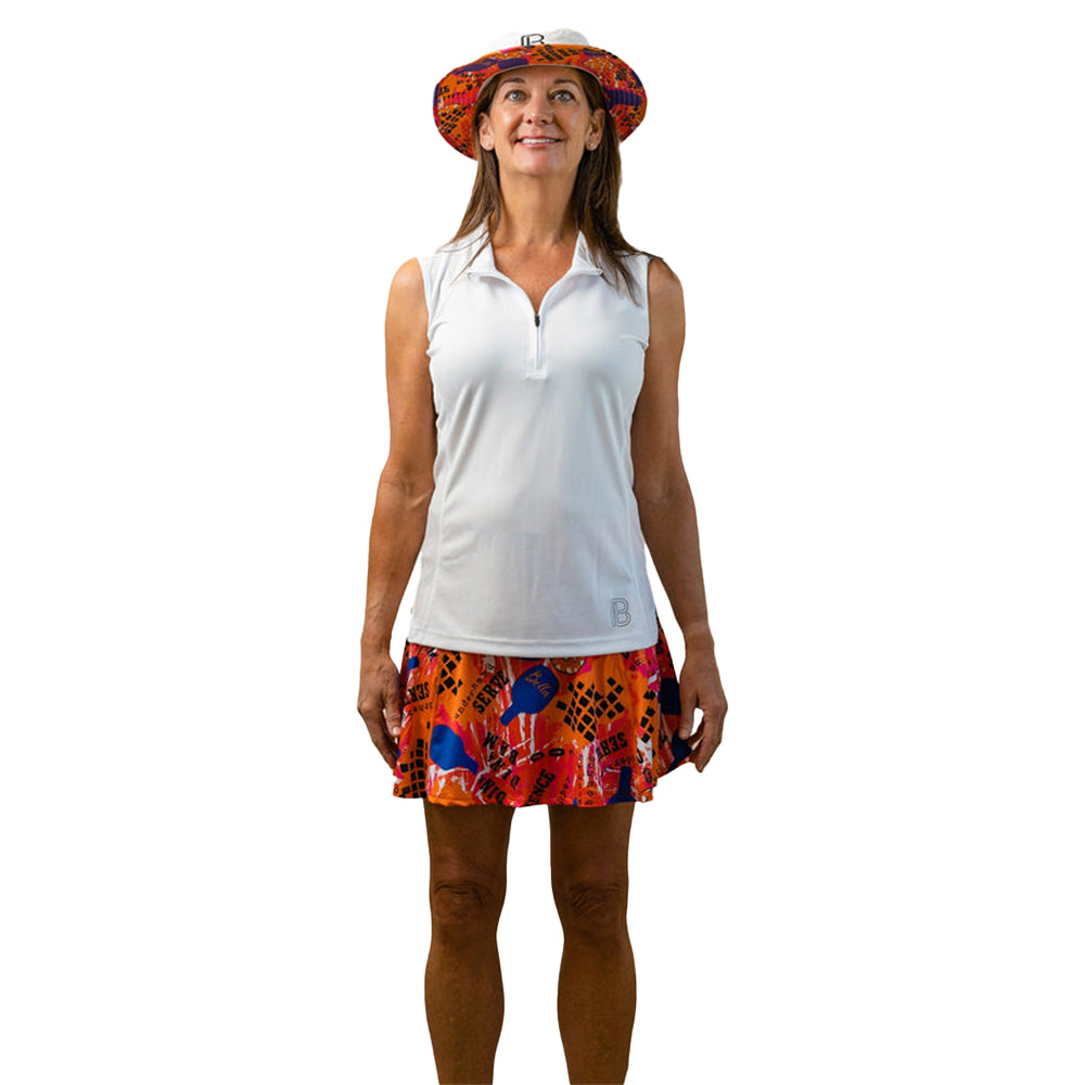 Picckleball Bella 1/4 Zip Sleeveless White