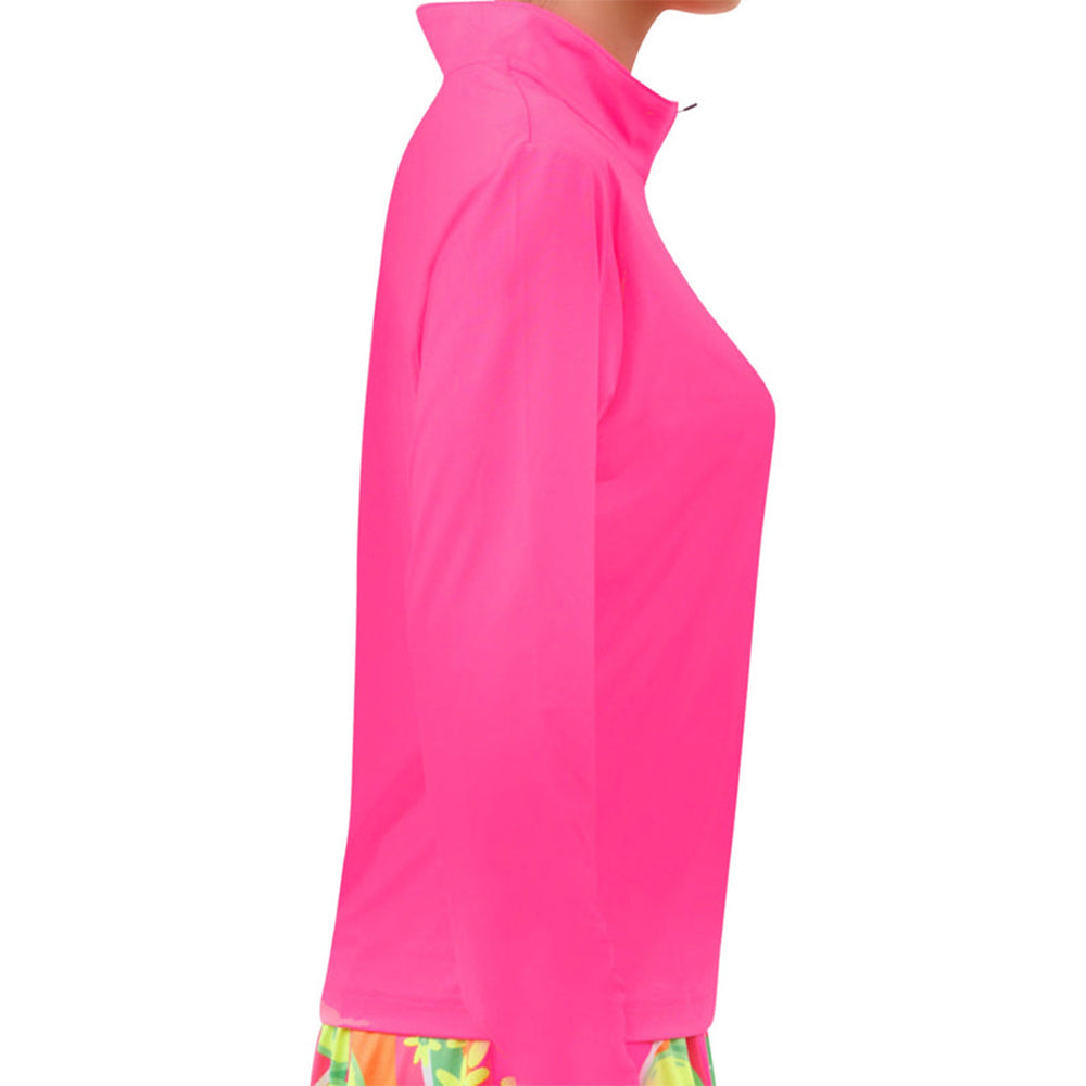 Picckleball Bella 1/4 Zip Long Sleeve Hot Pink