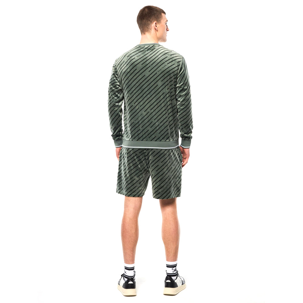 Sergio Tacchini Obliquo Velour Crewneck | Agave Green