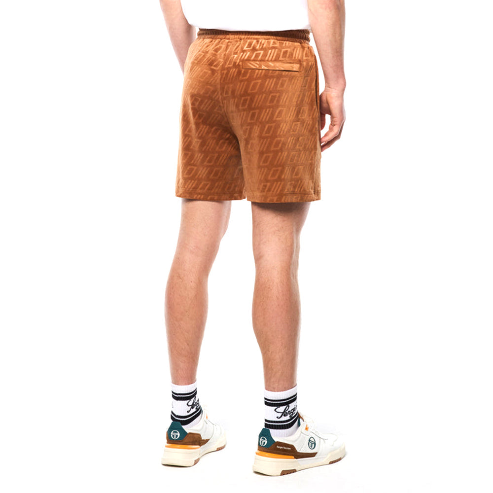 Sergio Tacchini Bandiera Debossed Velour Short | Sugar Almond