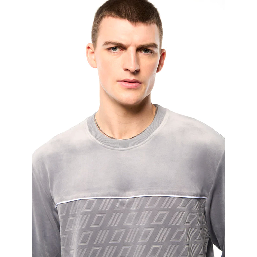 Sergio Tacchini Bandiera Debossed Velour Crewneck | Sleet