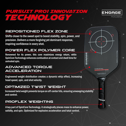 Engage Pickleball Pursuit Pro1 Innovation 12.7mm Pickleball Paddle