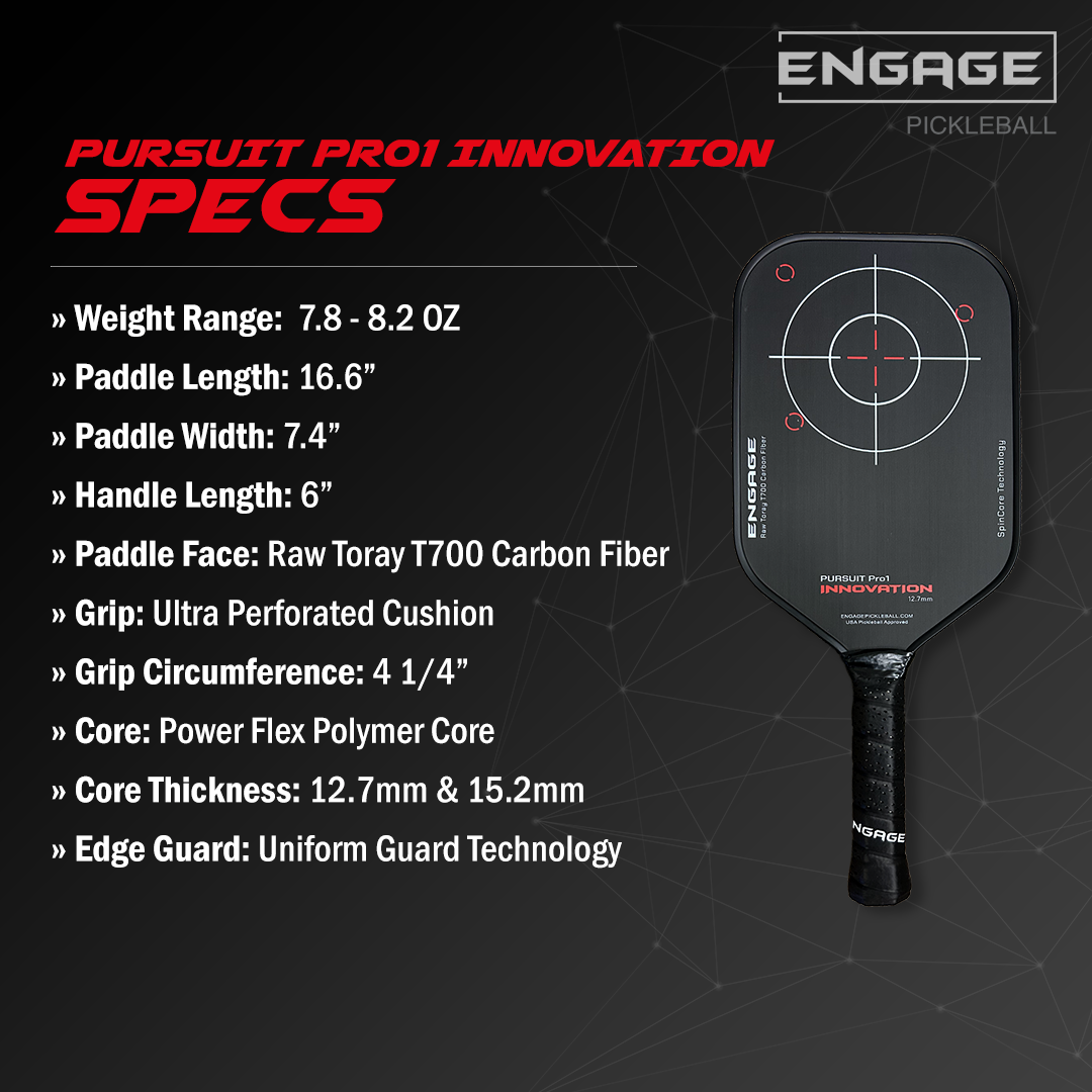 Engage Pickleball Pursuit Pro1 Innovation 12.7mm Pickleball Paddle