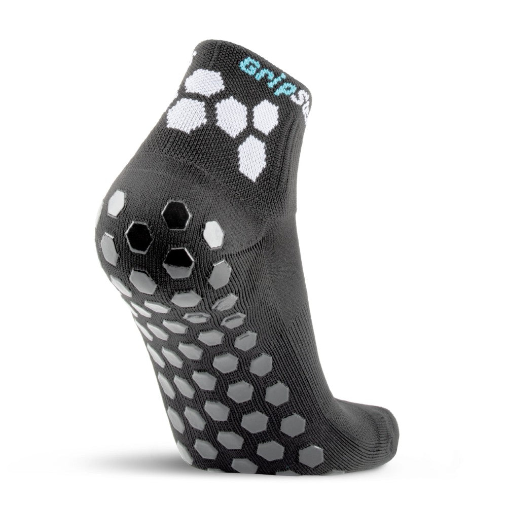 Athletic Socks with Grips - 1/4 Crew - Black