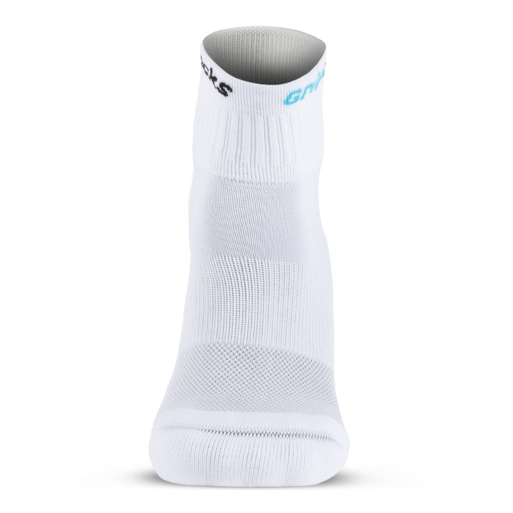 GripSocks for Tennis - 1/4 Crew Height - White