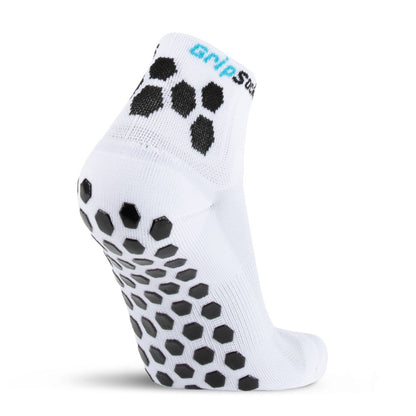 GripSocks for Tennis - 1/4 Crew Height - White