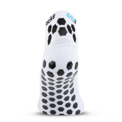 GripSocks for Tennis - 1/4 Crew Height - White