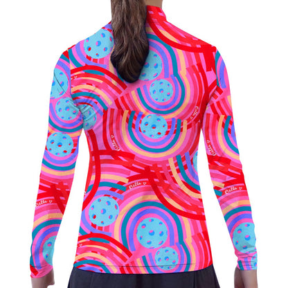 Picckleball Bella 1/4 Zip Long Sleeve Circle