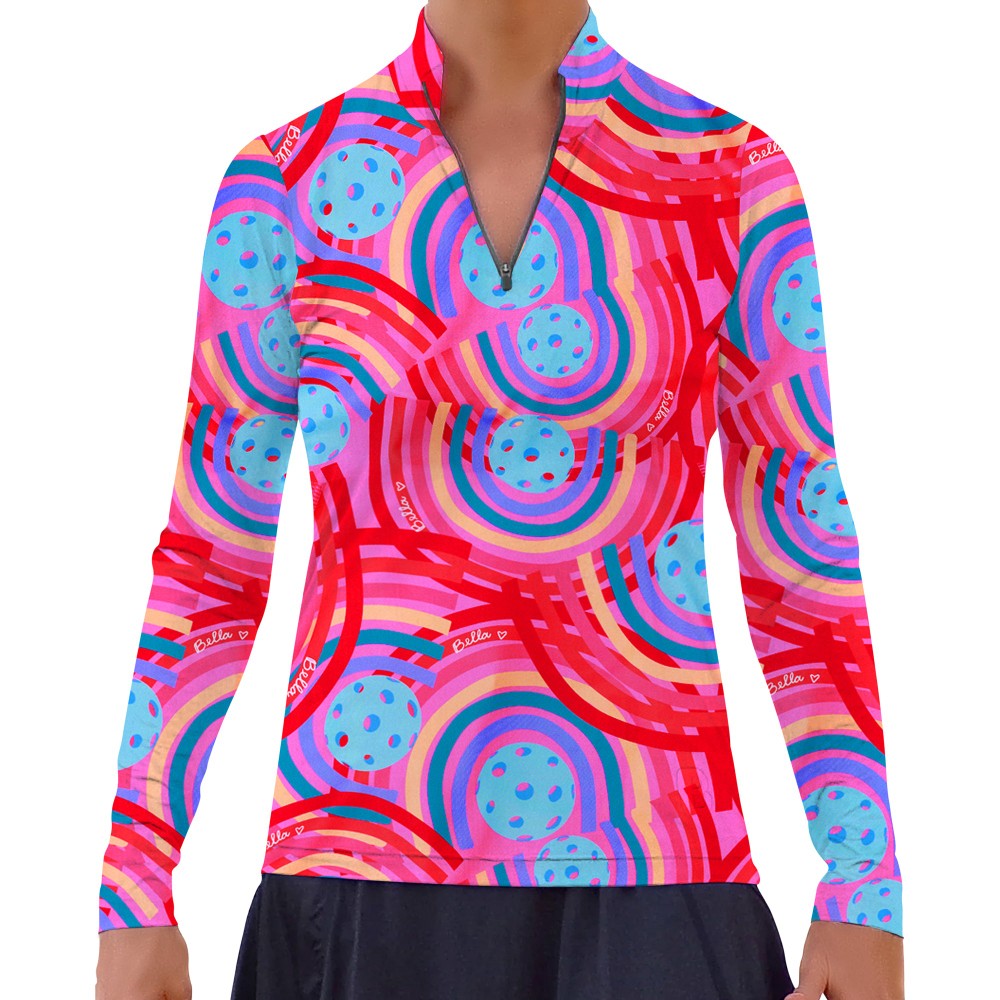 Picckleball Bella 1/4 Zip Long Sleeve Circle