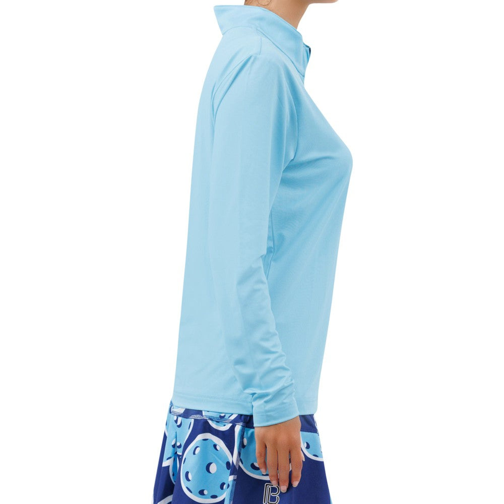 Picckleball Bella 1/4 Zip Long Sleeve Sky Blue