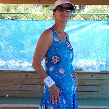 Picckleball Bella Racerback Tank Lobster Monster