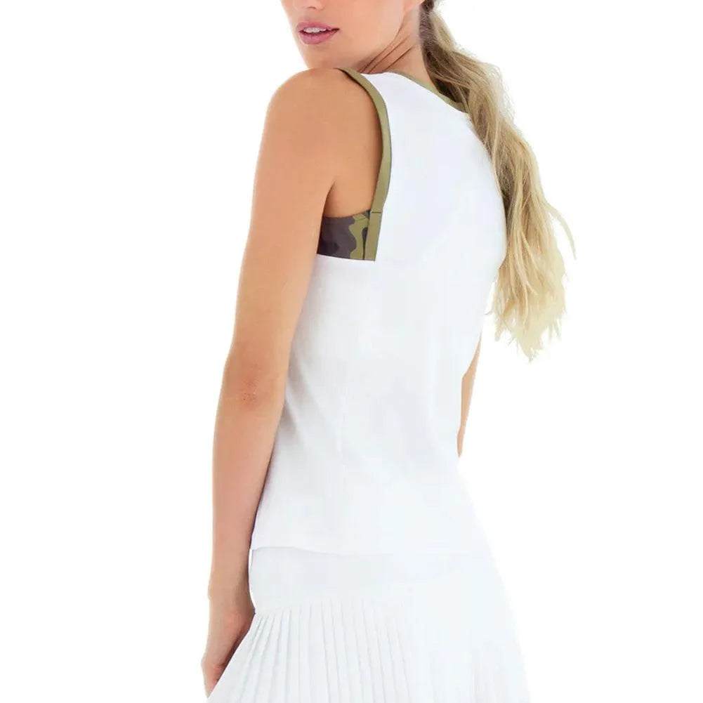 Women's New Harper Tennis Tank White and Camo