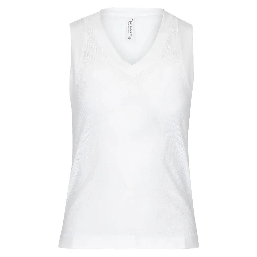 Women's Baila V Neck Tennis Tank White-Apparel-Inphorm-S25021-001U25-Tennis Express