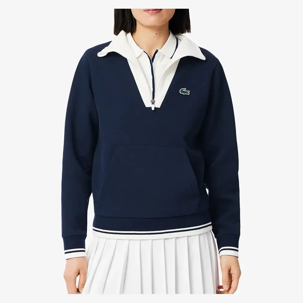 Women's Heritage Quarter Zip Tennis Pullover-Apparel-Lacoste-SF8634-B-HHW-Tennis Express