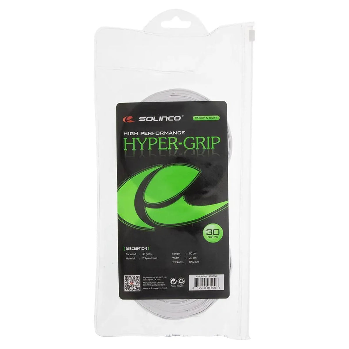 Hyper Extra Tacky Tennis Overgrip White 30 Pack